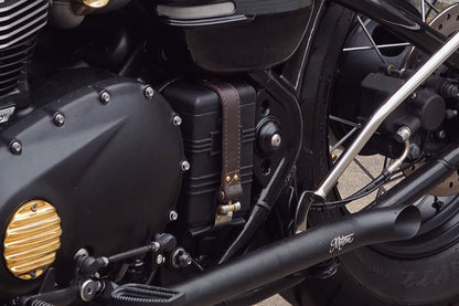 Battery Belt Beltein Leather Brown 1 piece Bonneville Bobber Speedmaster