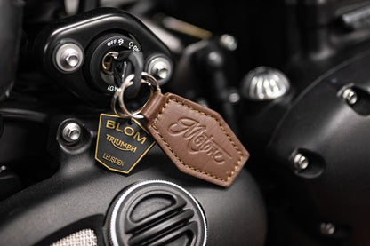 Leather Key Holder, Brown, 35mm (H) x 75mm (W) x 6mm (D), 1 piece