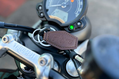 Leather Key Holder, Brown, 35mm (H) x 75mm (W) x 6mm (D), 1 piece