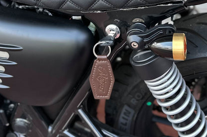 Leather Key Holder, Brown, 35mm (H) x 75mm (W) x 6mm (D), 1 piece