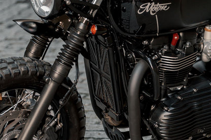 ラジエターガード ユニオンジャック ブラック 縦290mm×横177mm 1個 T100/T120 スピードツイン900 スクランブラー900
