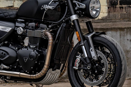 ラジエターガード ユニオンジャック ブラック 縦290mm×横177mm 1個 T100/T120 スピードツイン900 スクランブラー900