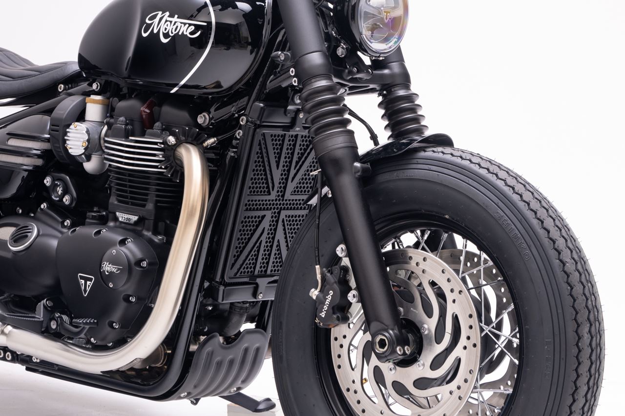 ラジエターガード ユニオンジャック ブラック 縦290mm×横192mm 1個 ボンネビル ボバー スピードマスター
