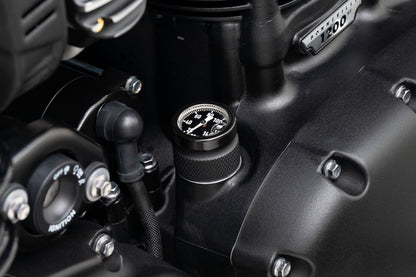 油温計 オイルフィラーキャップ °C ブラック 1個 T100/T120 スピードツイン900 スクランブラー900