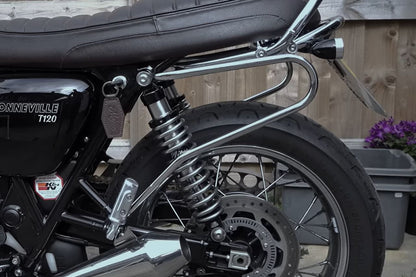 サドルバッグサポート 左右セット ポリッシュ パイプ径16mm T100/T120 ストリートツイン/スピードツイン 900