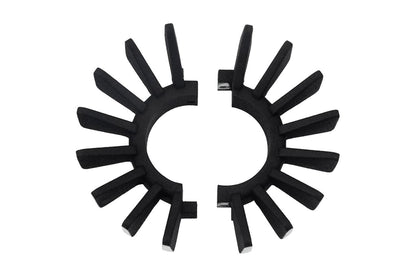 Exhaust Clamps for FI Models, Finned, Black/Polished, 2 pcs, Air-cooled, T100 Thruxton