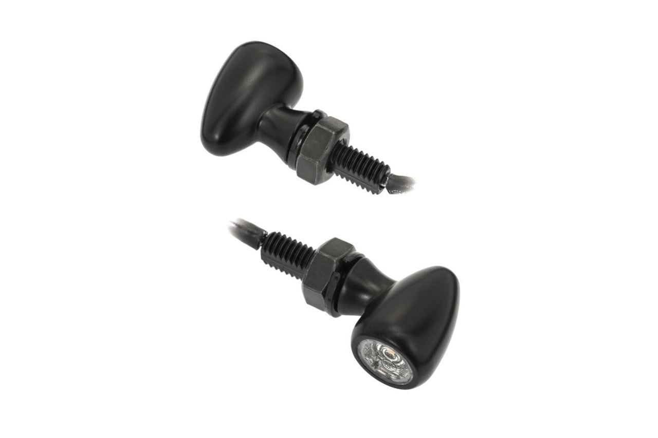 LED turn signals, Pico, black, 2 pieces, M8, universal
