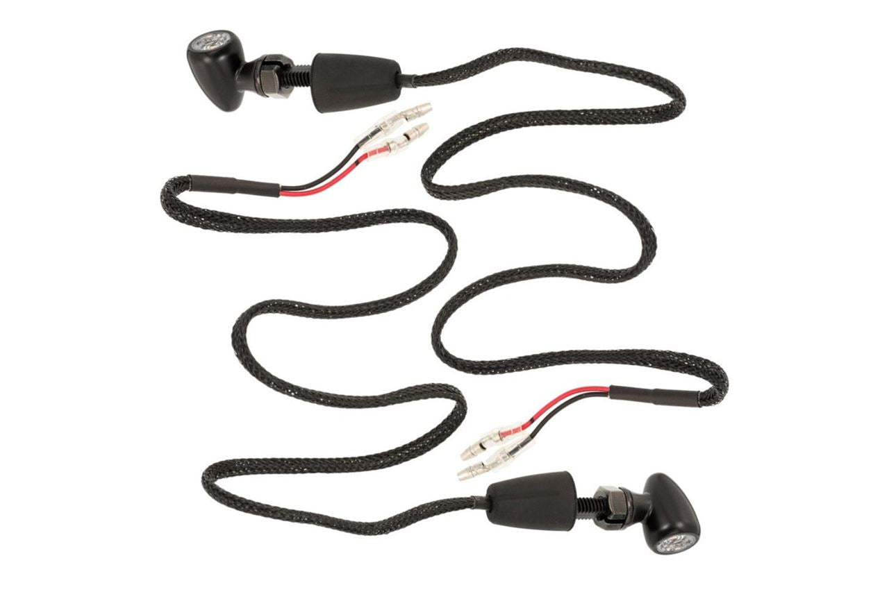 LED turn signals, Pico, black, 2 pieces, M8, universal