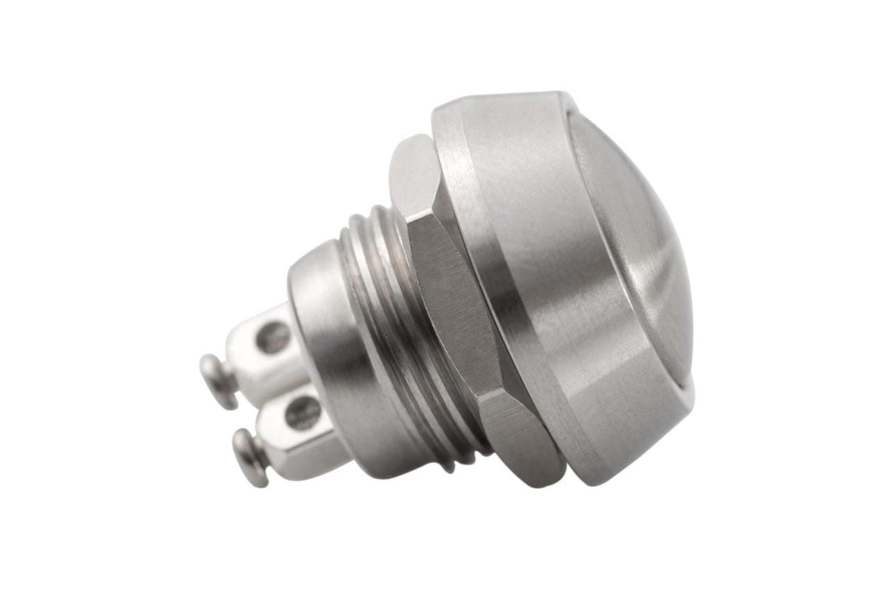 Push Button Switch, 1 button, Silver, 1 pc, M12, General-purpose
