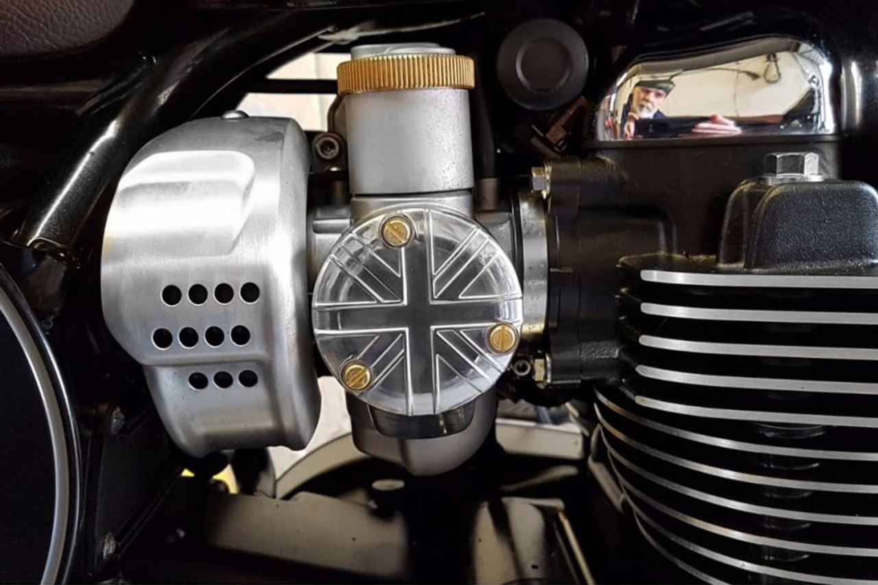 Throttle Body Covers Union Jack Polished 2 pcs T120 Thruxton 1200/R/RS Bobber