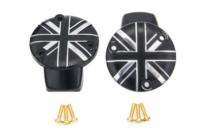 Throttle Body Covers Union Jack Black/Polished 2 pcs for T120 Thruxton 1200/R/RS Bobber