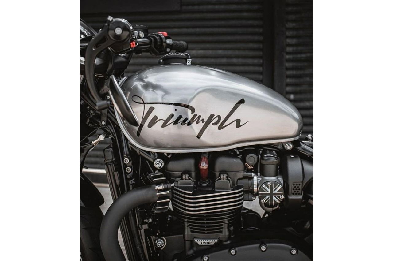 Throttle Body Covers Union Jack Black/Polished 2 pcs for T120 Thruxton 1200/R/RS Bobber
