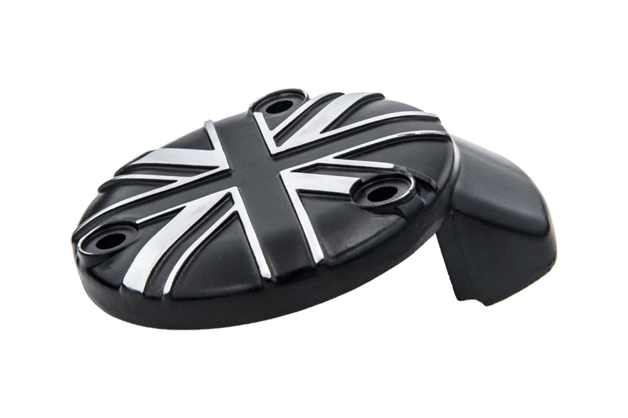 Throttle Body Covers Union Jack Black/Polished 2 pcs for T120 Thruxton 1200/R/RS Bobber