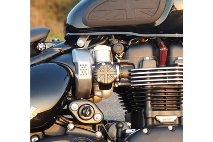 スロットルボディカバー ユニオンジャック ブラック 2個 T120 スラクストン1200/R/RS ボバ―