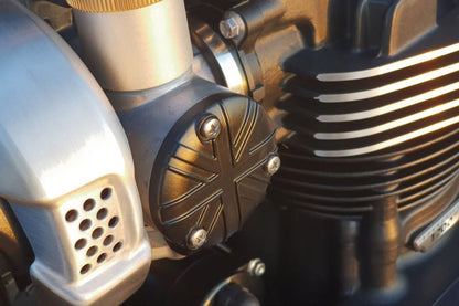 スロットルボディカバー ユニオンジャック ブラック 2個 T120 スラクストン1200/R/RS ボバ―