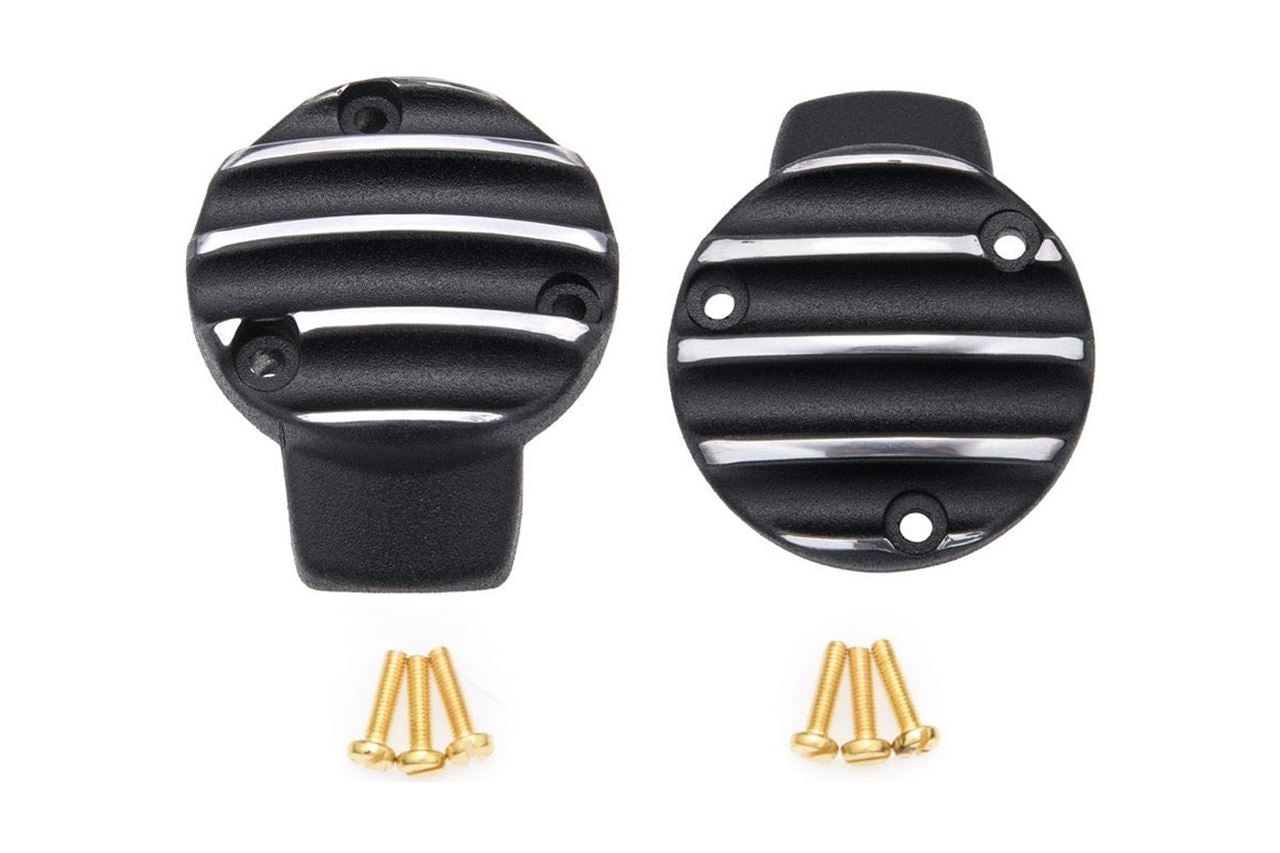 Throttle Body Covers Ribbed Black 2pcs T120 Thruxton 1200/R/RS Bobber