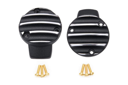 Throttle Body Covers Ribbed Black 2pcs T120 Thruxton 1200/R/RS Bobber