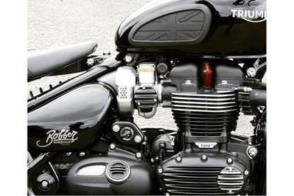 Throttle Body Covers, Ribbed, Black, 2 pieces, T120, Thruxton 1200/R/RS, Bobber