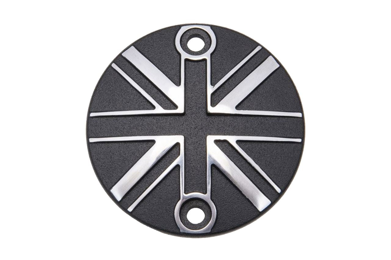 Generator Badge Union Jack Black/Polished 1pc for T100/T120 Speed Twin 900 Scrambler 900