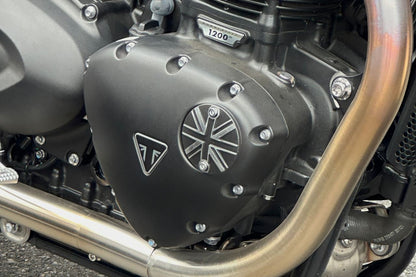 Generator Badge Union Jack Black/Polished 1pc for T100/T120 Speed Twin 900 Scrambler 900