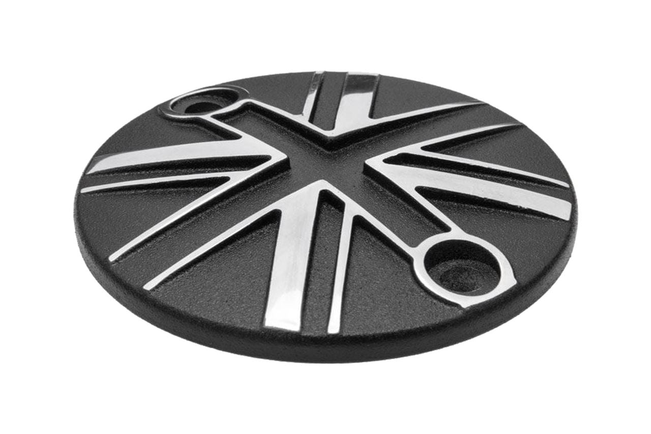 Generator Badge Union Jack Black/Polished 1pc for T100/T120 Speed Twin 900 Scrambler 900