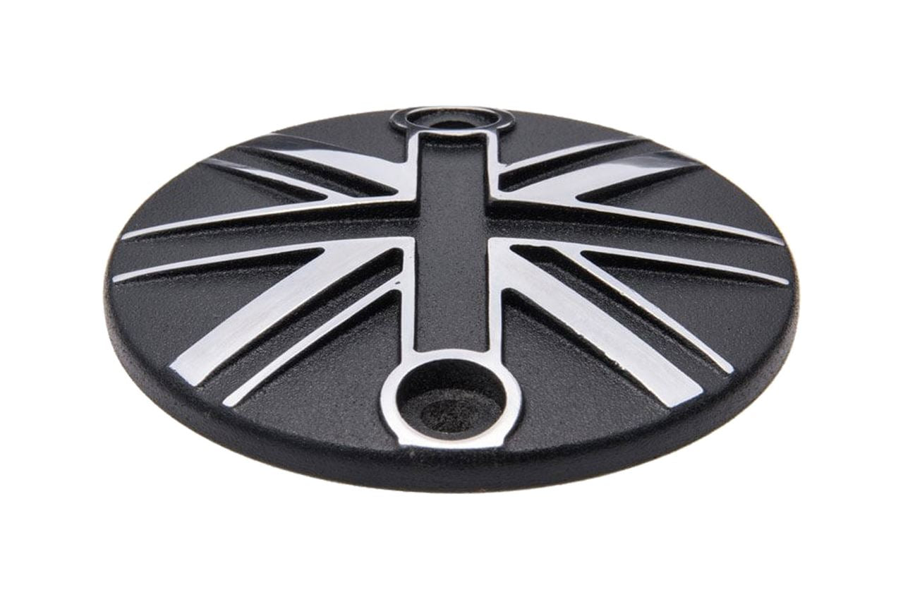 Generator Badge Union Jack Black/Polished 1pc for T100/T120 Speed Twin 900 Scrambler 900