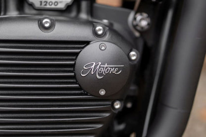 Generator Badge MoTOne Logo Black/Polish 1pc T100/T120 Speed Twin 900 Scrambler 900