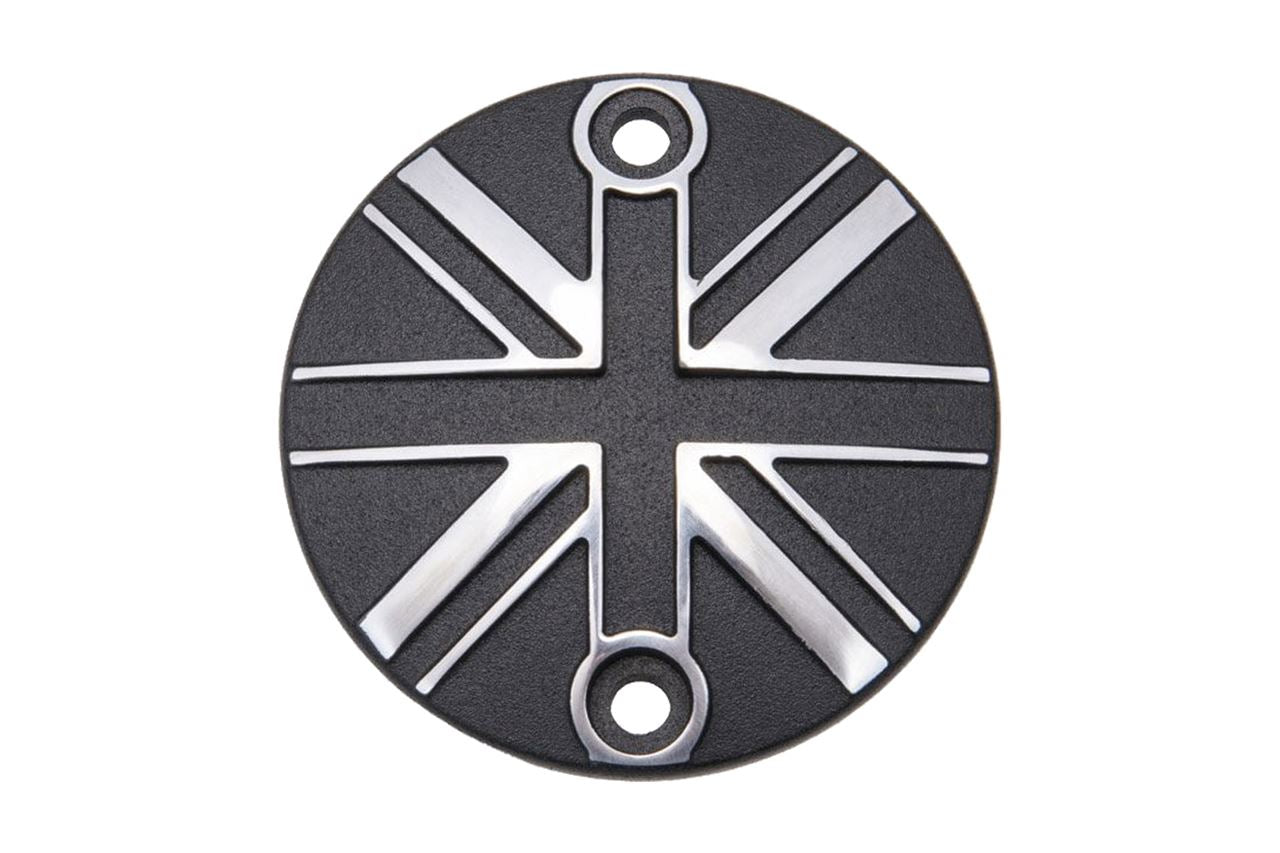Clutch Badge Union Jack Black/Polished 1pc T100/T120 Speed Twin 900 Scrambler 900