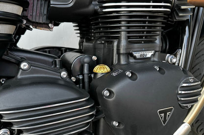 オイルフィラーキャップ ロズウェル ブラス 1個 T100/T120 スピードツイン900 スクランブラー900