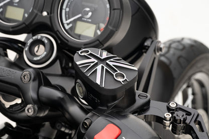 Master Cylinder Cap Union Jack Black/Polished 1pc T100 T120 Bobber Speedmaster