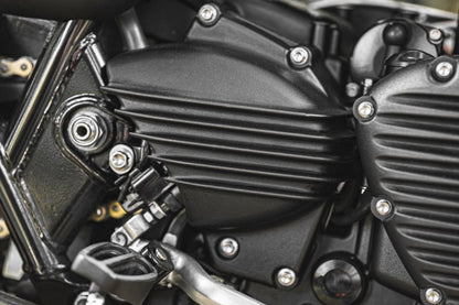 Sprocket Cover Ribbed Black 1pc T100/T120 Speed Twin 900 Scrambler 900