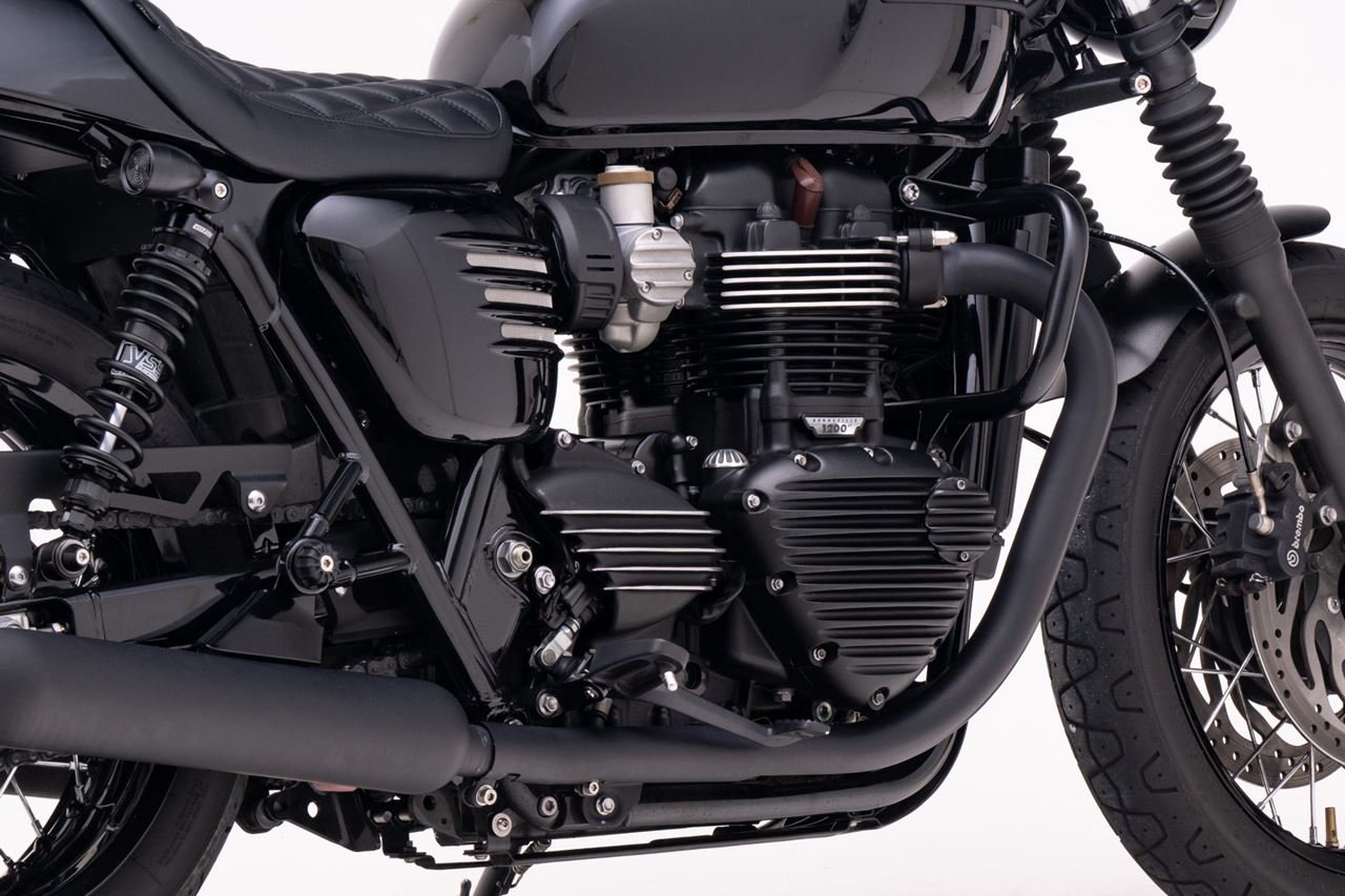 Sprocket Cover Ribbed Black/Polished 1 pc T100/T120 Speed Twin 900 Scrambler 900