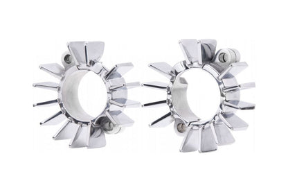 Exhaust Clamps, Finned, Polished, 2 pcs, T100/T120, Speed Twin 900, Scrambler 900