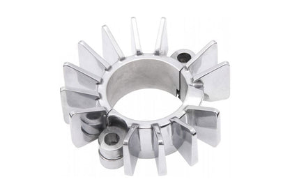 Exhaust Clamps, Finned, Polished, 2 pcs, T100/T120, Speed Twin 900, Scrambler 900