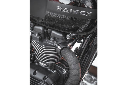 エキゾーストクランプ ステルス ブラック 2個 T100/T120 スピードツイン900 スクランブラー900