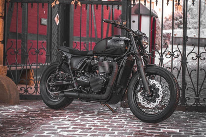 エキゾーストクランプ ステルス ブラック 2個 T100/T120 スピードツイン900 スクランブラー900