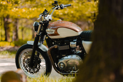 エキゾーストクランプ ステルス ポリッシュ 2個 T100/T120 スピードツイン900 スクランブラー900
