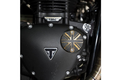 Generator Badge Union Jack Brass/Black 1 pc T100/T120 Speed Twin 900 Scrambler 900