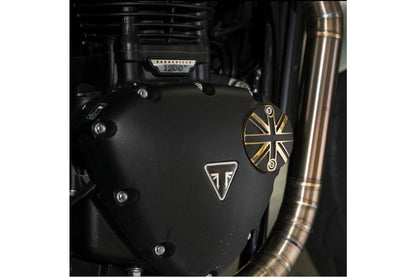 Generator Badge Union Jack Brass/Black 1 pc T100/T120 Speed Twin 900 Scrambler 900