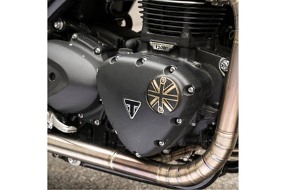 Generator Badge Union Jack Brass/Black 1 pc T100/T120 Speed Twin 900 Scrambler 900