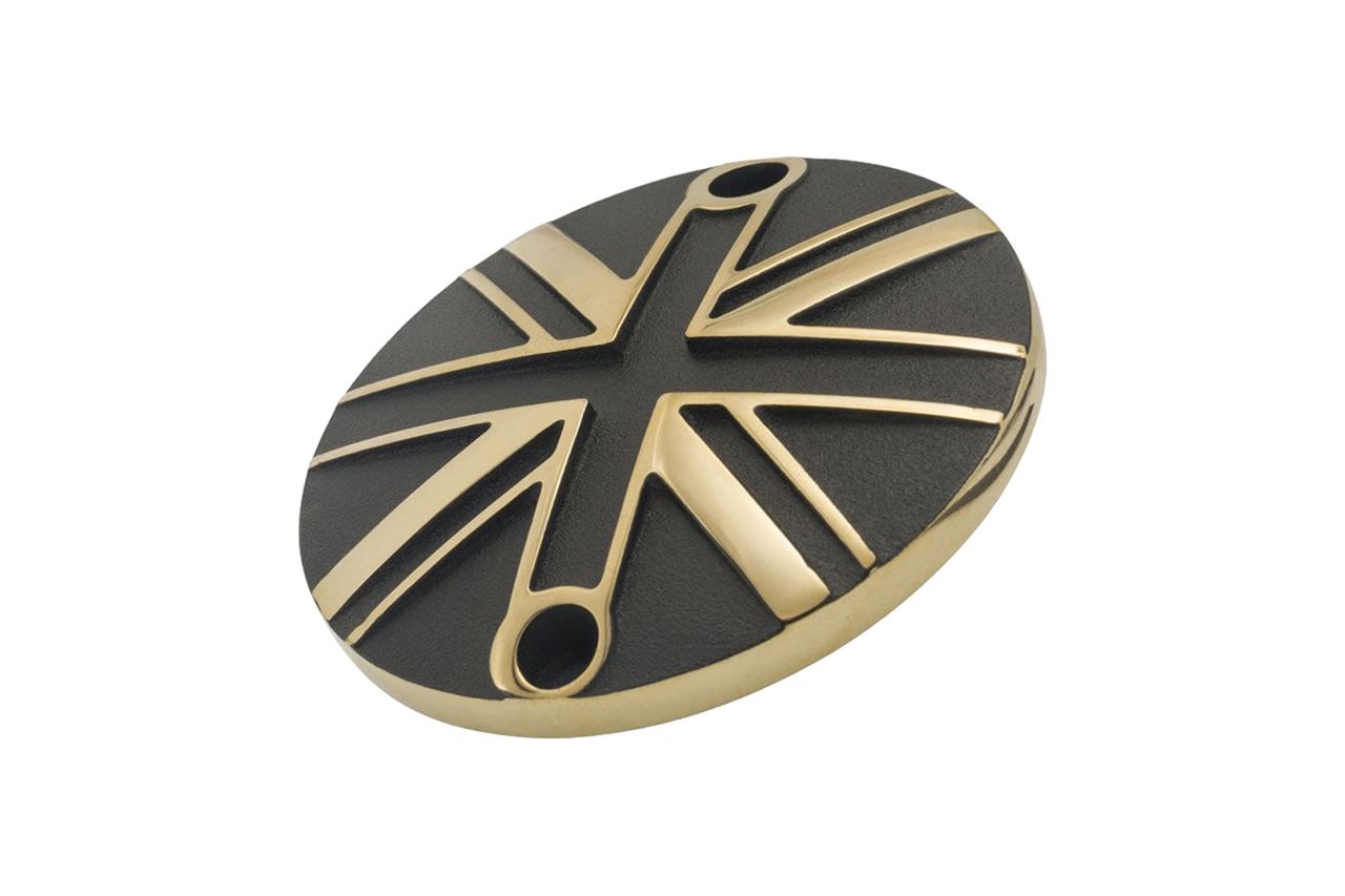 Generator Badge Union Jack Brass/Black 1 pc T100/T120 Speed Twin 900 Scrambler 900