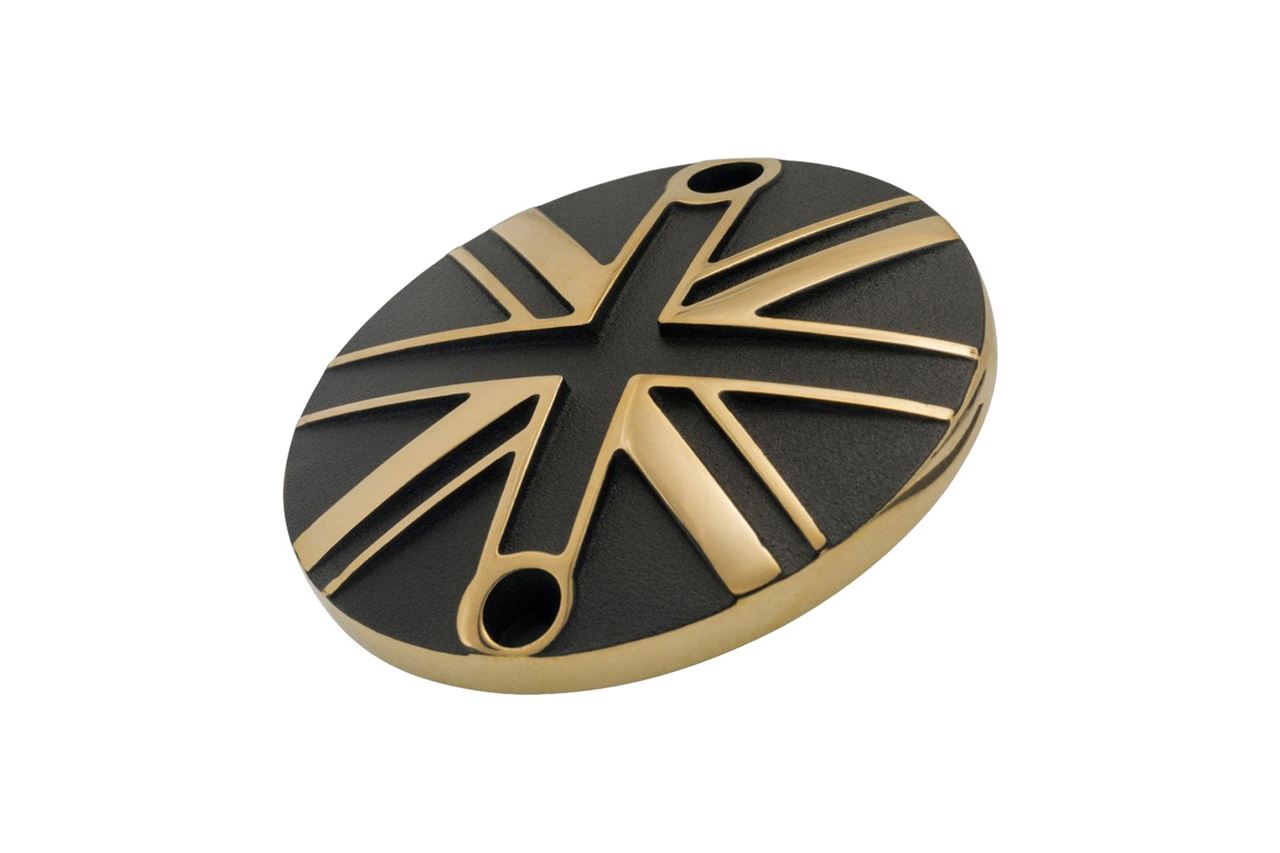 Clutch Badge Union Jack Brass/Black 1pc T100/T120 Speed Twin 900 Scrambler 900