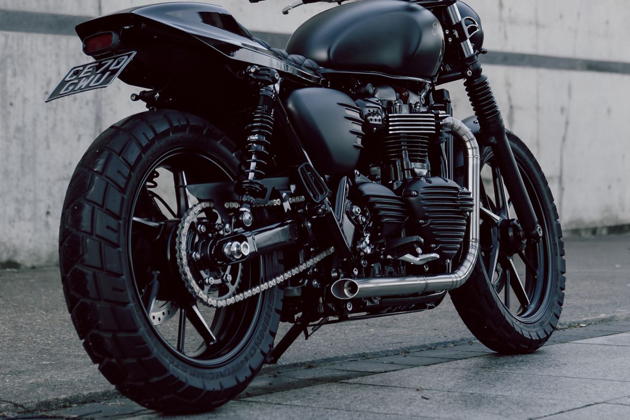 スタンドフックロッド ステンレス シルバー 1セット T100/T120 スピードツイン900 スクランブラー900