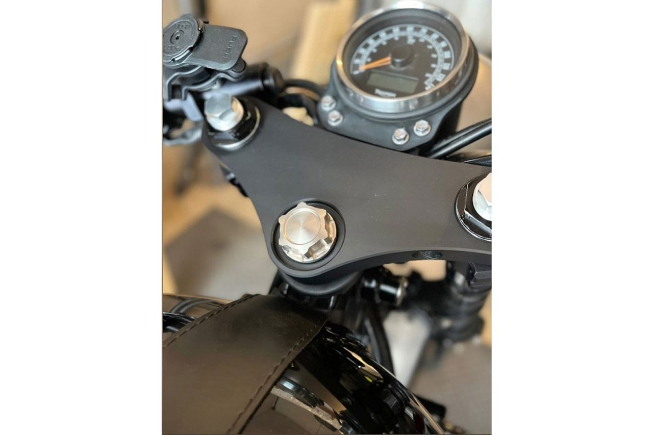 Stem Nut Godfather Titanium Silver 1 pc Air-cooled T100 Scrambler Thruxton