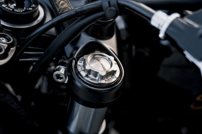 Front Fork Caps KaPoS Titanium Silver 2 pcs T100 Street Twin Street Scrambler