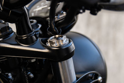 Front Fork Caps KaPoS Titanium Silver 2 pcs T100 Street Twin Street Scrambler
