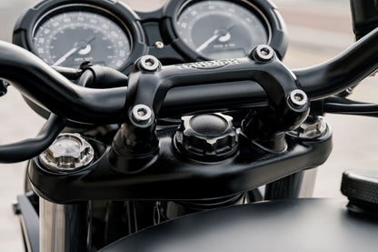 Front Fork Caps KaPoS Titanium Silver 2 pcs T100 Street Twin Street Scrambler
