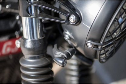 Front Turn Signal Stays Boomerang Under Stem Mount Black 1 pc for M8/M10 Street Twin/Speed Twin 900