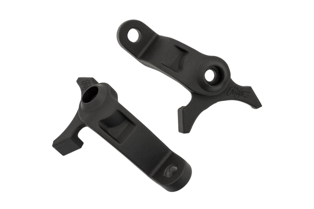 Rear turn signal stays - Ajax frame mount, black, 2 pieces, for M8/M10, Bonneville Bobber