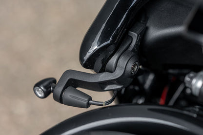Rear turn signal stays - Ajax frame mount, black, 2 pieces, for M8/M10, Bonneville Bobber